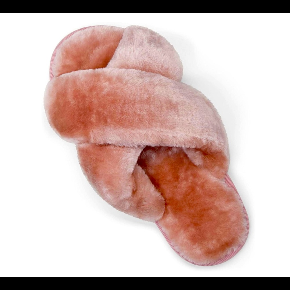 Vepose Cross Band Slippers Soft Plush Furry Girl size 10-11